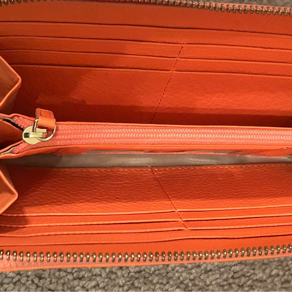 Brahmin Coral Pebbled Leather Tote & Matching Zip-Around Wallet Set - Picture 3 of 16